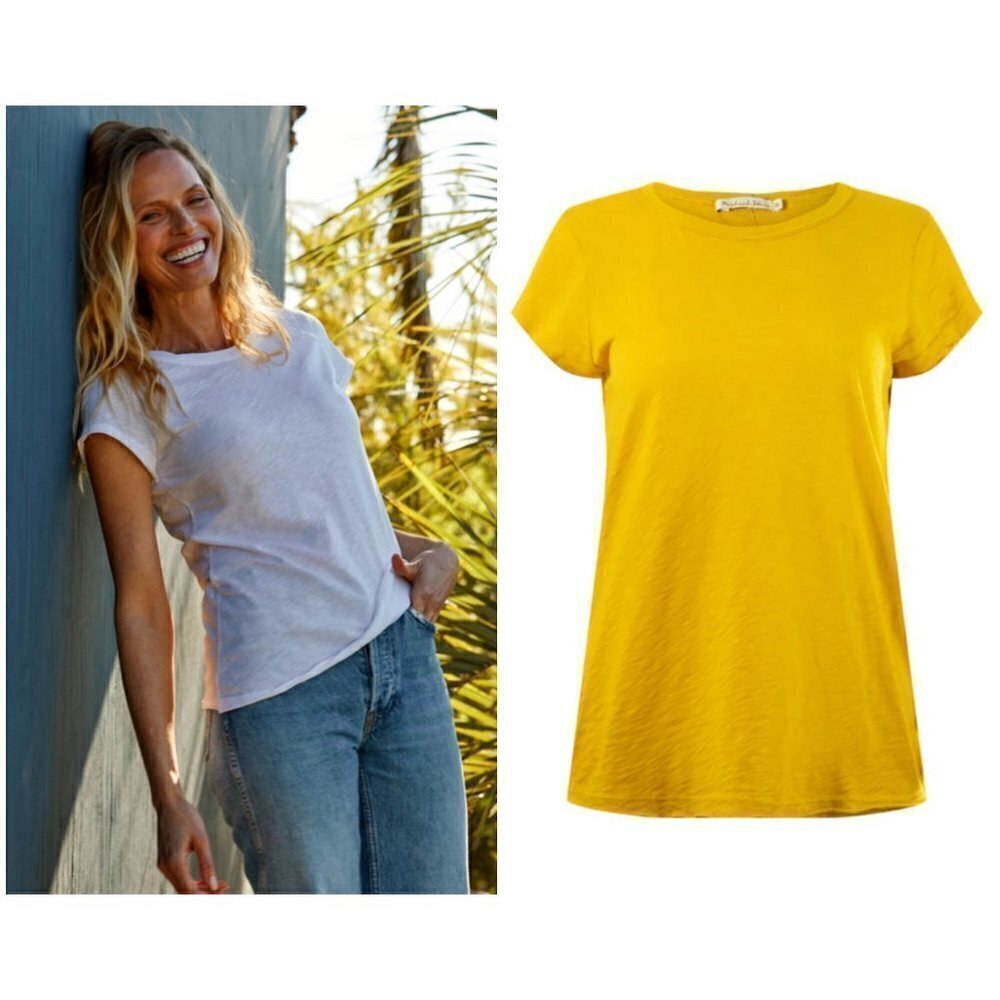 💕MICHAEL STARS💕 Trudy Tee 100% Supima Cotton ~ Turmeric One Size NWOT